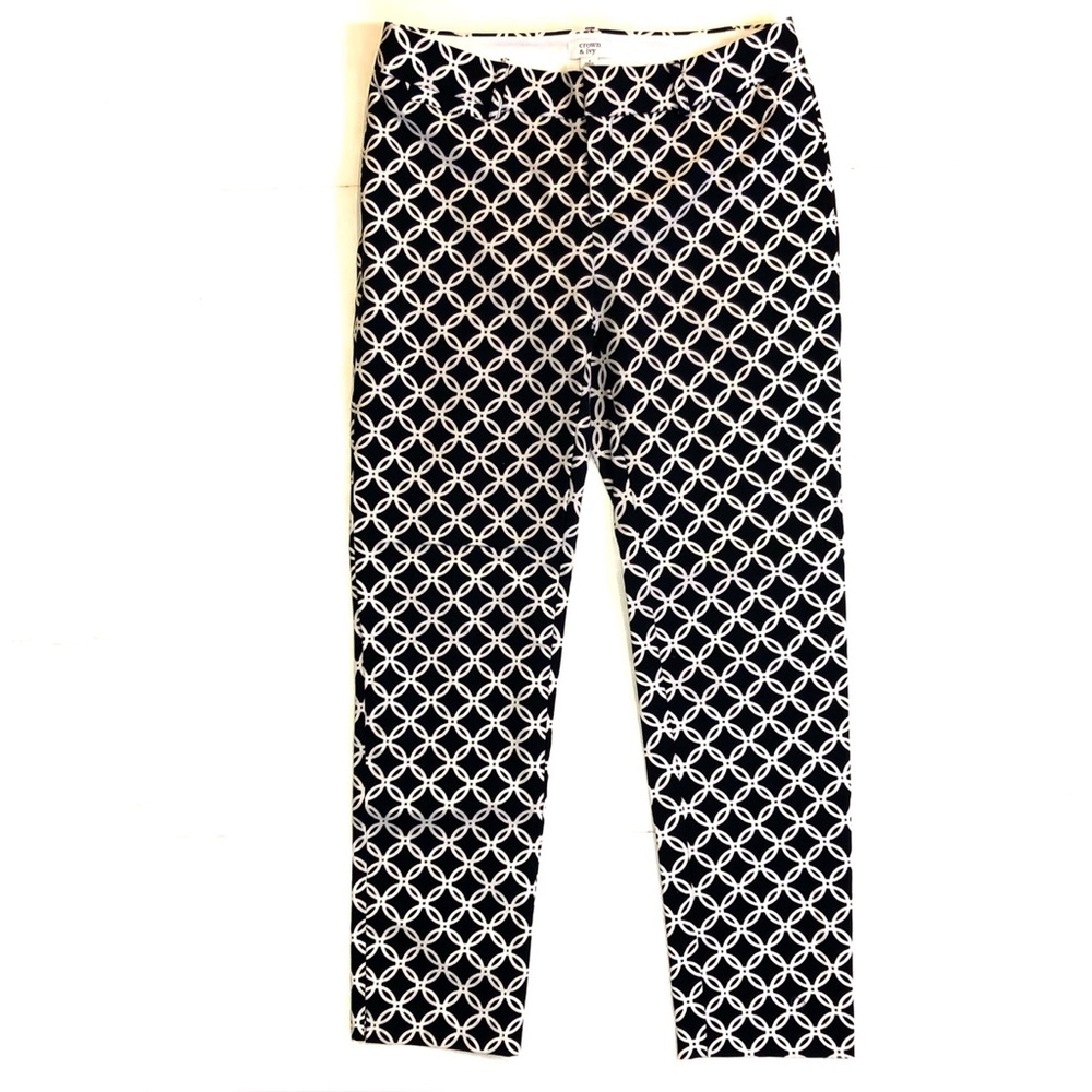 Crown and Ivy Pants 3 for 15 SALE CLEARANCE Skinny Ankle Navy Blue Geo Size 4 - Picture 3 of 8